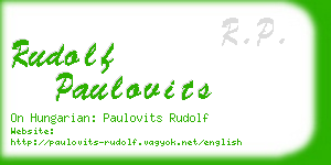 rudolf paulovits business card